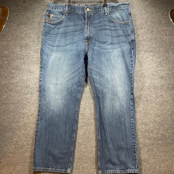 Ariat M4 Low Rise Boot Cut Roadhouse Jeans Men's 42X30 Blue Relaxed Fit Western - Picture 1 of 11